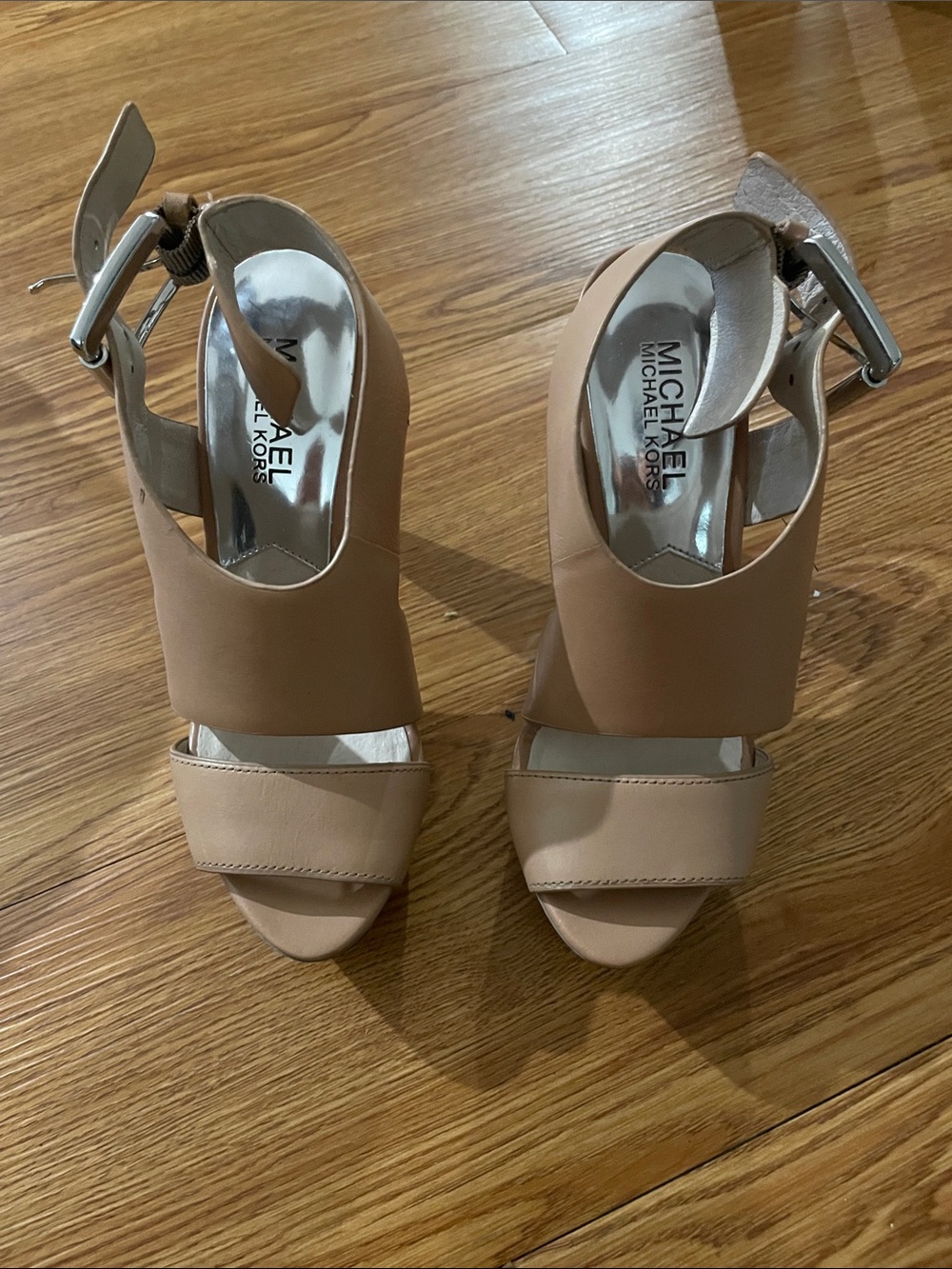 MICHAEL Michael Kors Beige/Tan Block Heel Sandals